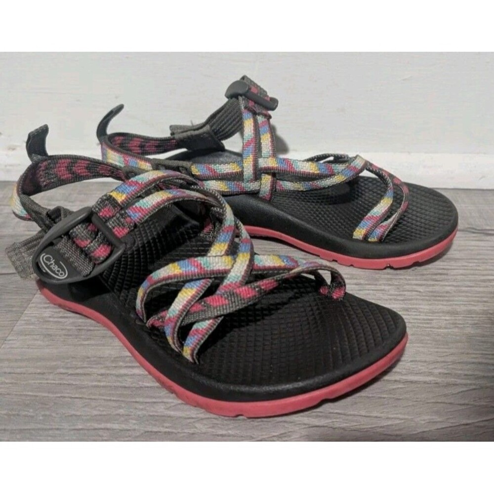 Chaco ZX/1 EcoTread Outdoor Strappy Sandals Fletched Pink Girls Youth Sz 2